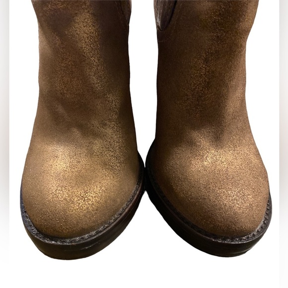 TORY BURCH TROY GOLDEN LEATHER BOOTIES size 6 - Picture 12 of 13